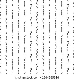 Abstract seamless pattern. Simple repeating illustration. Linear drawing with vertical waves. Black lines on white background. Vector endless texture for wrapping paper, textile, wallpaper, fabric.