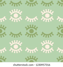 Abstract seamless pattern with simple shaped eye.