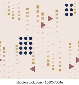 Abstract seamless pattern with simple shapes. Textile texture.