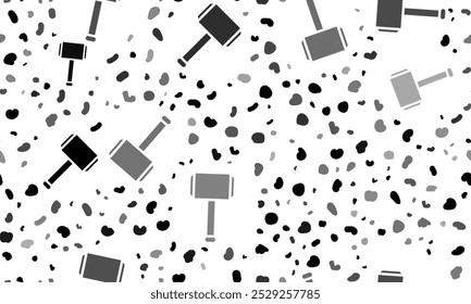 Abstrato padrão sem emenda com símbolos de marreta. Fundo de leopardo criativo. Ilustração vetorial sobre fundo branco