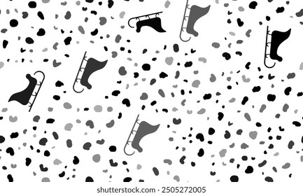 Abstract seamless pattern with sleigh symbols. Creative leopard backdrop. Vector illustration on white background