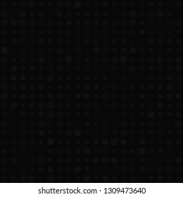 Abstract seamless pattern of small circles or pixels in various sizes in black colors