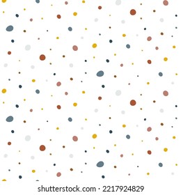 Abstract seamless pattern with small colored dots in random order