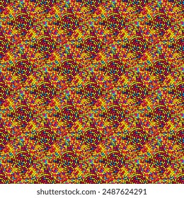 Abstract seamless pattern with small dots, circles, ethnic motives. For printing on fabric, wallpaper, gift paper. Vector