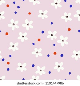 Abstract seamless pattern with small flowers. Vector Floral texture. 