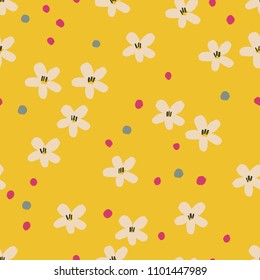 Abstract seamless pattern with small flowers. Vector Floral texture. 