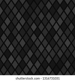 Abstract seamless pattern of small rhombus or pixels in gray and black colors