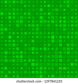 Abstract seamless pattern of small squares in various sizes or pixels in green colors