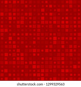 Abstract seamless pattern of small squares in various sizes or pixels in red colors