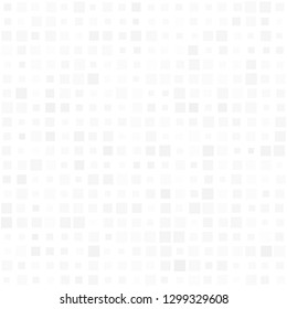 Abstract seamless pattern of small squares in various sizes or pixels in white colors