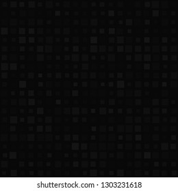 Abstract seamless pattern of small squares in various sizes or pixels in black colors