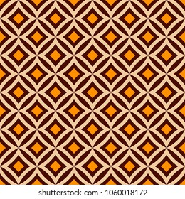 Abstract seamless pattern of smooth rhombuses. Ethnic geometric ornament. Diamond shapes. Vector color background. Design for background, wallpaper, wrapping, fabric, textile.