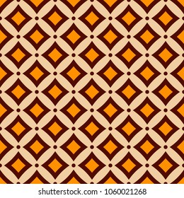Abstract seamless pattern of smooth rhombuses and dots. Ethnic ornament. Geometric lattice. Vector color background. Design for background, wallpaper, wrapping, fabric, textile.