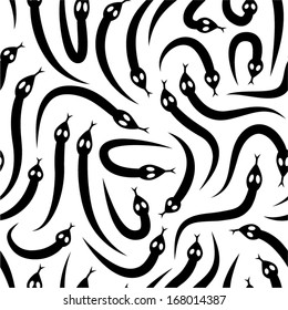 Abstract seamless pattern of snakes.
