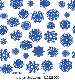 Abstract seamless pattern of snowflakes Christmas