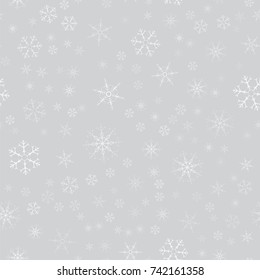 abstract seamless pattern of snowflakes. Christmas background for design of posters, postcards, invitation for the new year. Vector illustration.