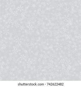 abstract seamless pattern of snowflakes. Christmas background for design of posters, postcards, invitation for the new year. Vector illustration.
