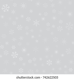 abstract seamless pattern of snowflakes. Christmas background for design of posters, postcards, invitation for the new year. Vector illustration.