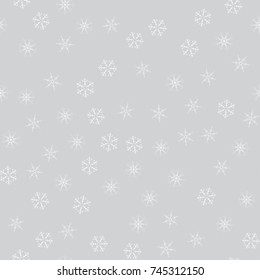 abstract seamless pattern of snowflakes. Christmas background for design of posters, postcards, invitation for the new year. Vector illustration.