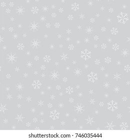 abstract seamless pattern of snowflakes. Christmas background for design of posters, postcards, invitation for the new year. Vector illustration.