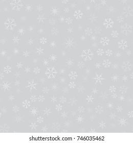 abstract seamless pattern of snowflakes. Christmas background for design of posters, postcards, invitation for the new year. Vector illustration.