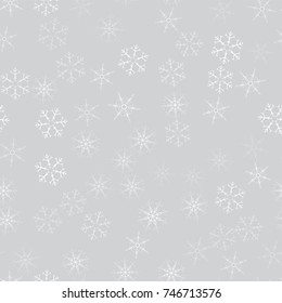 abstract seamless pattern of snowflakes. Christmas background for design of posters, postcards, invitation for the new year. Vector illustration.