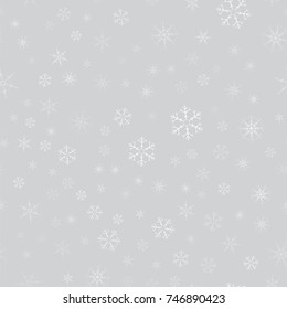 abstract seamless pattern of snowflakes. Christmas background for design of posters, postcards, invitation for the new year. Vector illustration.