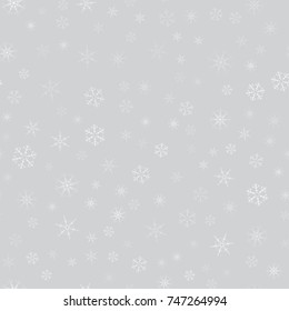 abstract seamless pattern of snowflakes. Christmas background for design of posters, postcards, invitation for the new year. Vector illustration.