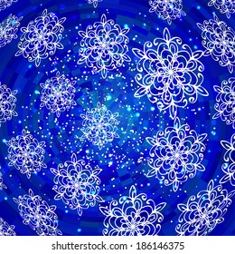 abstract seamless pattern with snowflakes. With clipping mask.