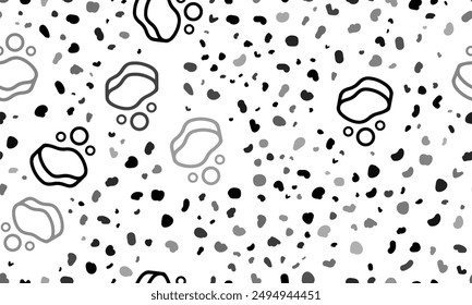 Abstract seamless pattern with soap symbols. Creative leopard backdrop. Vector illustration on white background