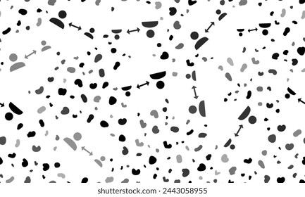 Abstract seamless pattern with social distance symbols. Creative leopard backdrop. Vector illustration on white background