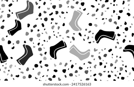 Abstract seamless pattern with socks symbols. Creative leopard backdrop. Vector illustration on white background