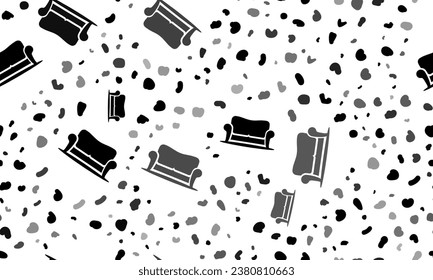 Abstract seamless pattern with sofa symbols. Creative leopard backdrop. Vector illustration on white background