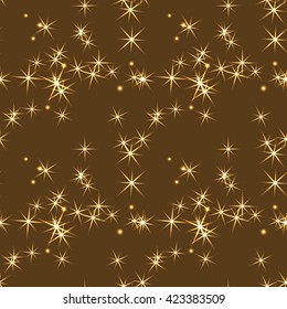 Abstract seamless pattern with sparks. Glowing background. Vector illustration.