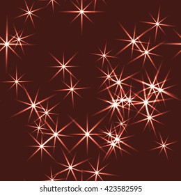 Abstract seamless pattern with sparks. Glowing background. Vector illustration.