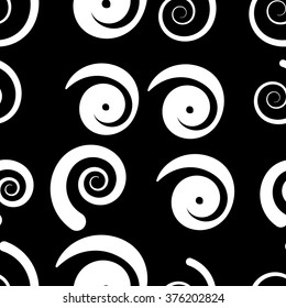 Abstract seamless pattern with spirals. Background for print onto fabric, wallpaper and textile. Vector illustration.