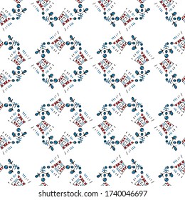 Abstract seamless pattern from spirals, lines, circles. Hand drawn geometric ornament. Design for textile, paper, fabric, packaging, bedding, wallpaper in doodle style. Vector illustration.