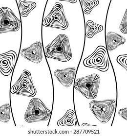 Abstract seamless pattern with spirals - vector illustration