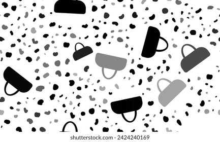 Abstract seamless pattern with sports bag symbols. Creative leopard backdrop. Vector illustration on white background