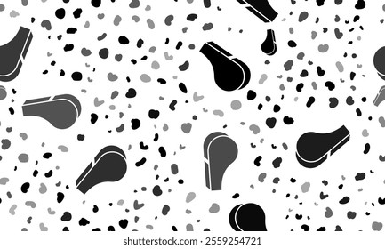 Abstract seamless pattern with sports whistle symbols. Creative leopard backdrop. Vector illustration on white background