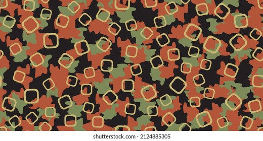Abstract seamless pattern with spots. Trendy endless background with masking texture. Modern design with camouflage for different materials. 
