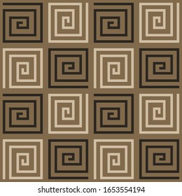 Abstract seamless pattern of square labyrinth line with 2 colour combination