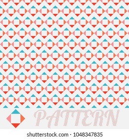 Abstract Seamless Pattern with Square and red,blue and yellow geometric. Vector illustration