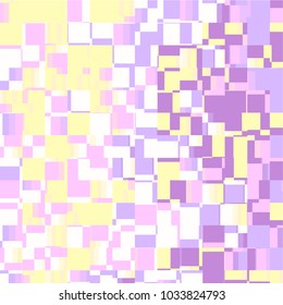 Abstract seamless pattern with squares of different sizes and unicorn palete colors. Minimal modern geometric design. Vector 