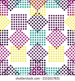 Abstract seamless pattern with squares of different sizes and colors.  Modern geometric artwork.