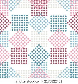 Abstract seamless pattern with squares of different sizes and colors.  Abstract vector hand drawn background.