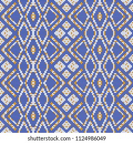 Abstract seamless pattern of squares. Geometric waves and kinks.