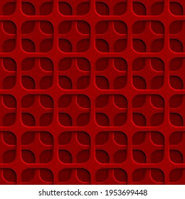 Abstract seamless pattern with squares holes in red colors