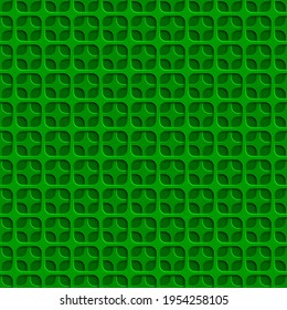 Abstract seamless pattern with squares holes in green colors