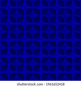 Abstract seamless pattern with squares holes in blue colors